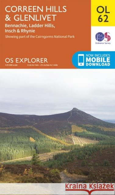 Correen Hills & Glenlivet, Bennachie & Ladder Hills, Insch & Rhynie Ordnance Survey 9780319243015 Ordnance Survey