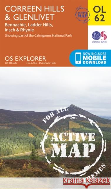 Correen Hills & Glenlivet, Bennachie & Ladder Hills, Insch & Rhynie Ordnance Survey 9780319469804
