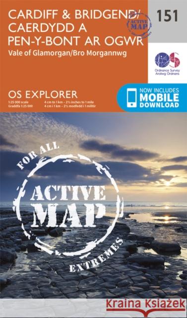 Cardiff and Bridgend/Caerdydd a Phen-y-Bont Ar Ogwr Ordnance Survey 9780319470237