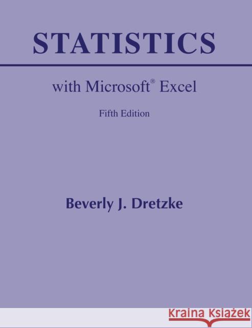 Statistics with Microsoft Excel Beverly Dretzke 9780321783370 0