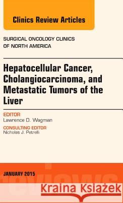 Hepatocellular Cancer, Cholangiocarcinoma, and Metastatic Tumors of the Liver, An Issue of Surgical Oncology Clinics of North America Wagman, Lawrence 9780323341868