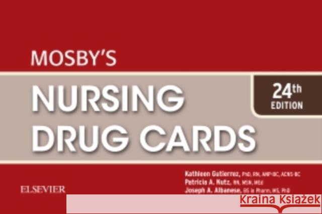 Mosby's Nursing Drug Cards Patricia A. Nutz 9780323416382 Mosby