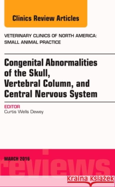 Congenital Abnormalities of the Skull, Vertebral Column, and Central Nervous System, an Issue of Veterinary Clinics of North America: Small Animal Pra Curtis Dewey 9780323416719