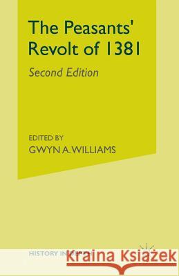 The Peasants' Revolt of 1381 R. B. Dobson   9780333255056 Palgrave Macmillan