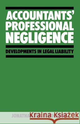 Accountants' Professional Negligence: Developments in Legal Liability Pockson, Jonathan R. H. H. 9780333278451 Palgrave MacMillan