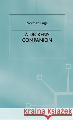 A Dickens Companion Norman Page 9780333315392 PALGRAVE MACMILLAN