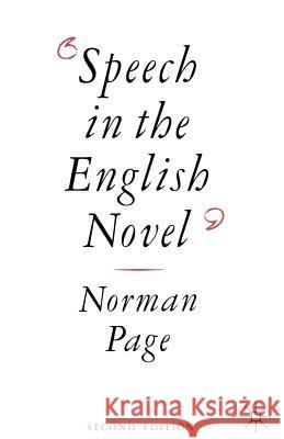 Speech in the English Novel Norman Page   9780333408728 Palgrave Macmillan