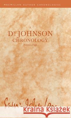 A Dr Johnson Chronology Norman Page 9780333459164 PALGRAVE MACMILLAN