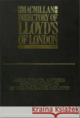 MacMillan Directory of Lloyd's of London Rew, John 9780333491812 PALGRAVE MACMILLAN