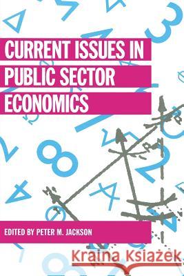 Current Issues in Public Sector Economics P Jackson 9780333534847 0