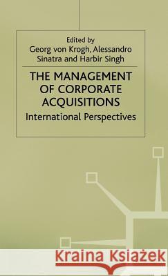 Management of Corporate Acquisitions Sinatra, Alessandro 9780333580103