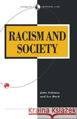 Racism and Society Les Back 9780333584392 0
