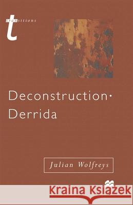Deconstruction - Derrida Julian Wolfreys 9780333687772 PALGRAVE MACMILLAN
