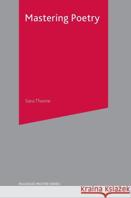 Mastering Poetry Sara Thorne 9780333698754