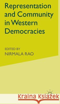Representation and Community in Western Democracies Nirmala Rao 9780333776957 PALGRAVE MACMILLAN