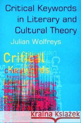 Critical Keywords in Literary and Cultural Theory Julian Wolfreys 9780333960585 Palgrave MacMillan