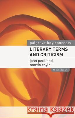 Literary Terms and Criticism Martin Coyle 9780333962589