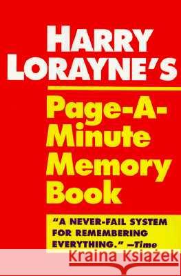 Harry Lorayne's Page-A-Minute Memory Book Harry Lorayne 9780345410146 