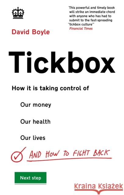 Tickbox David Boyle 9780349143699 Little, Brown Book Group