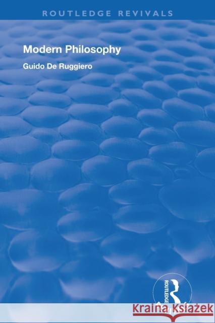 Modern Philosophy Guido D 9780367110758 Routledge