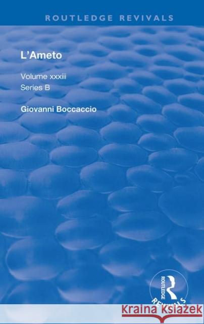 L'Ameto Giovanni Boccaccio 9780367133375 Routledge