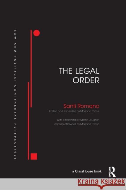 The Legal Order Santi Romano 9780367180805 Routledge