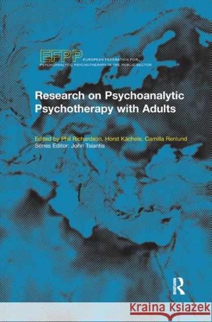 Research on Psychoanalytic Psychotherapy with Adults  9780367326630 Taylor and Francis