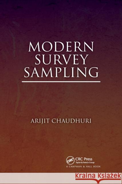 Modern Survey Sampling Arijit Chaudhuri 9780367378615 CRC Press