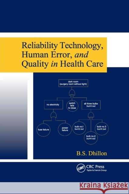 Reliability Technology, Human Error, and Quality in Health Care B. S. Dhillon 9780367387754 CRC Press