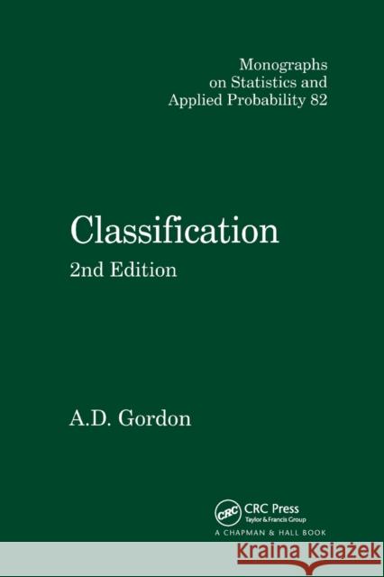 Classification, 2nd Edition Gordon, A. 9780367399665 Taylor and Francis