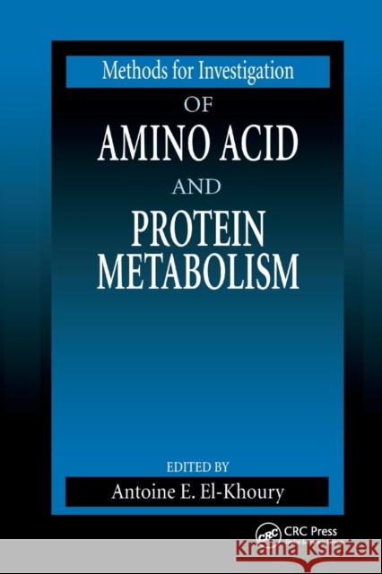 Methods for Investigation of Amino Acid and Protein Metabolism  9780367399832 Taylor and Francis