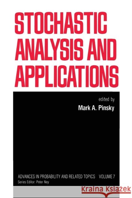 Stochastic Analysis and Applications Pinsky   9780367451783 