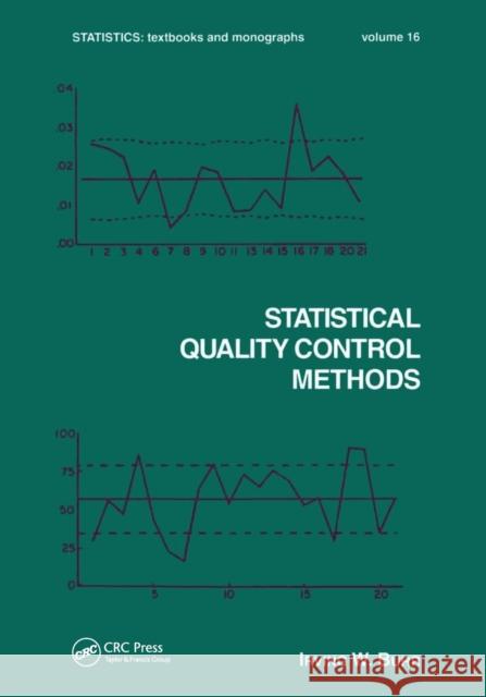 Statistical Quality Control Methods Irving W. Burr 9780367452100 Routledge