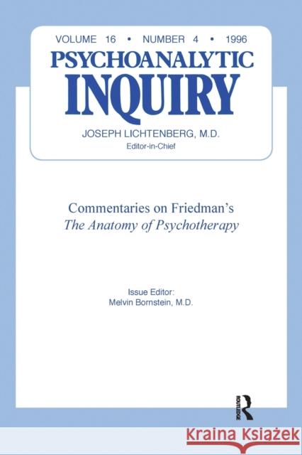 Commentaries: Psychoanalytic Inquiry, 16.4 Melvin Bornstein 9780367606411