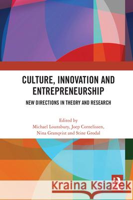 Culture, Innovation and Entrepreneurship  9780367640019 Taylor & Francis Ltd