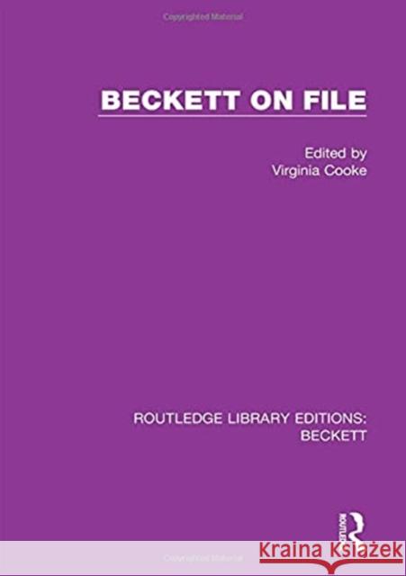 Beckett on File Virginia Cooke 9780367746674 Routledge