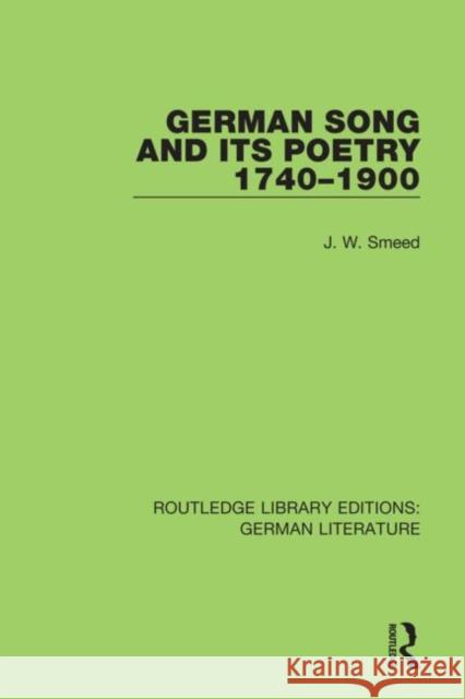 German and Song 1740 - 1900 Smeed, John 9780367856960 Routledge