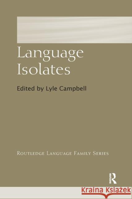 Language Isolates Lyle Campbell 9780367870959