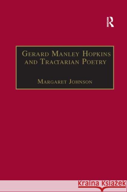 Gerard Manley Hopkins and Tractarian Poetry Margaret Johnson 9780367888114