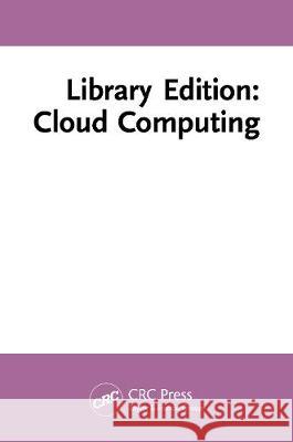 Library Edition: Cloud Computing Routledge   9780367899325 