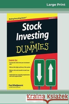 Stock Investing for Dummies(R) (16pt Large Print Edition) Paul Mladjenovic 9780369307729