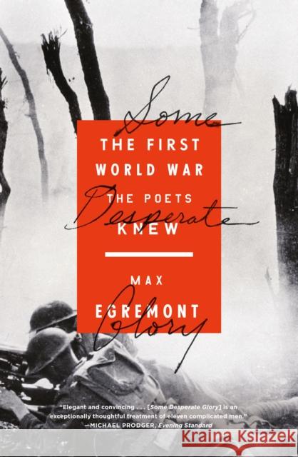 Some Desperate Glory: The First World War the Poets Knew Max Egremont 9780374535445 Farrar Straus Giroux