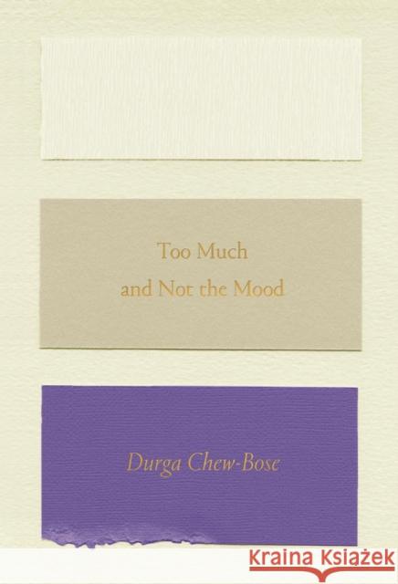 Too Much and Not the Mood: Essays Durga Chew-Bose 9780374535957 Fsg Originals