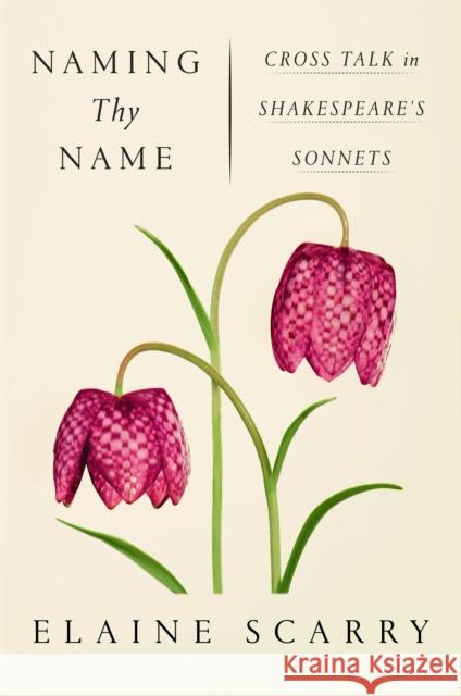 Naming Thy Name: Cross Talk in Shakespeare's Sonnets Elaine Scarry 9780374537234 Farrar, Straus and Giroux