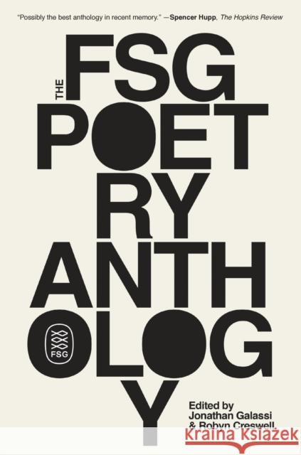 The FSG Poetry Anthology Various Authors 9780374606442 Farrar, Straus & Giroux Inc