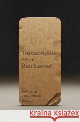 Transcription Ben Lerner 9780374618599