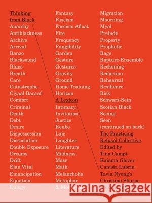 Thinking from Black: A Lexicon The Practicing Refusal Collective 9780374620080