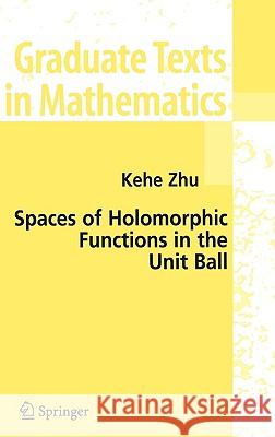 Spaces of Holomorphic Functions in the Unit Ball Kehe Zhu 9780387220369 Springer