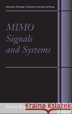 Mimo Signals and Systems Horst Bessai 9780387234885 Springer