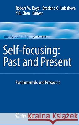 Self-Focusing: Past and Present: Fundamentals and Prospects Boyd, Robert W. 9780387321479 Springer